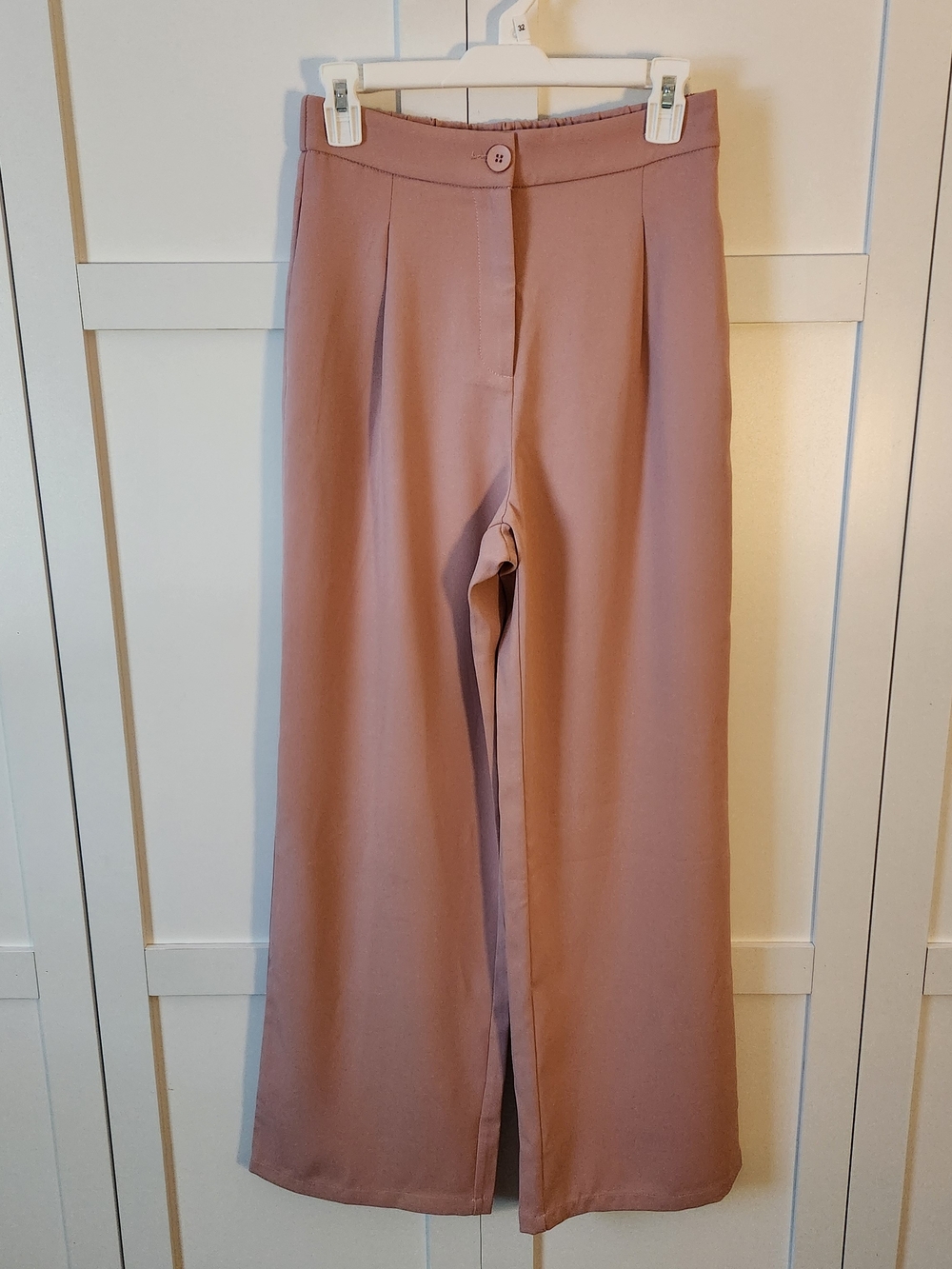 High-Waist Wide Leg Pleated Pants in Dusty Rose